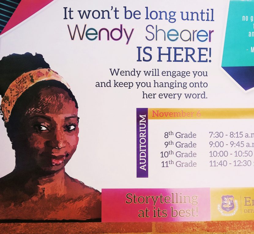 A poster of Wendy Shearer Storytelling in Colombia