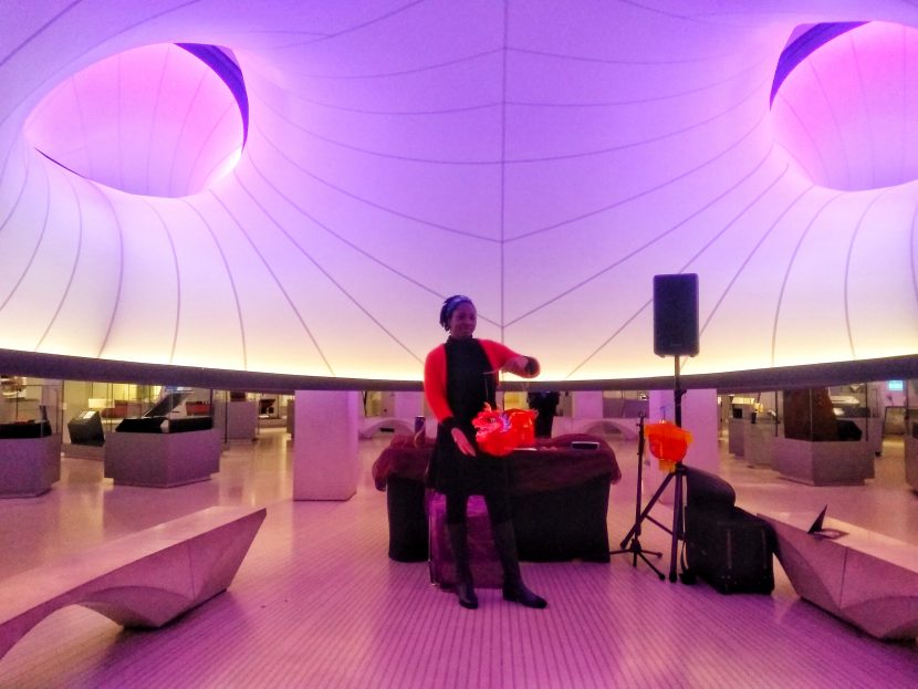 Wendy Shearer setting up at the Science Museum