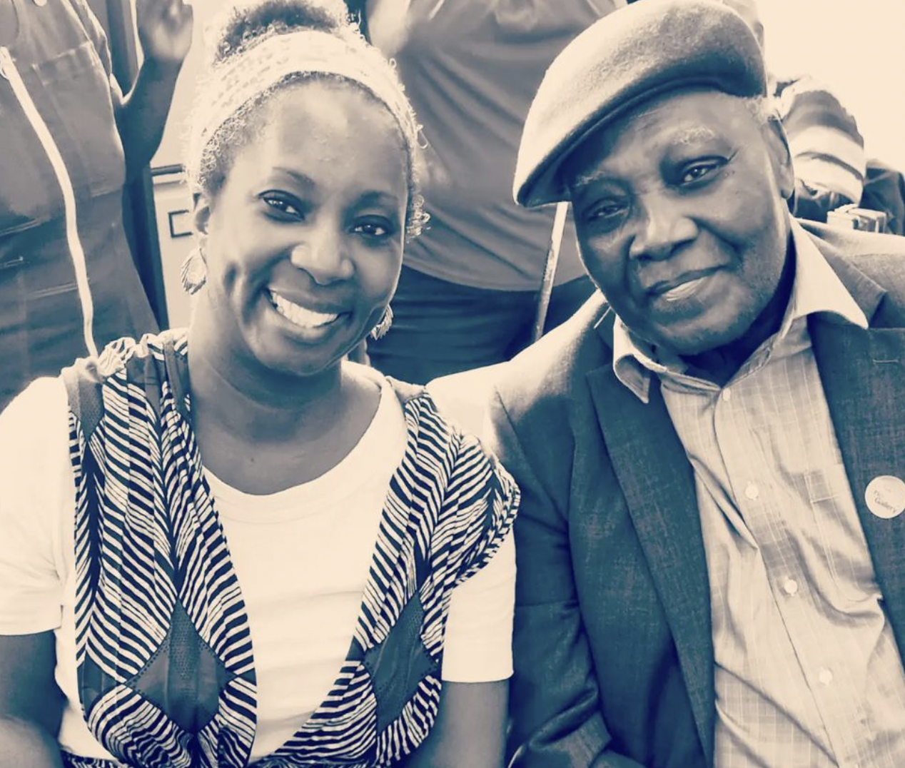 Wendy Shearer with Steven James Weir, the great nephew of Louise Bennett, MBE.