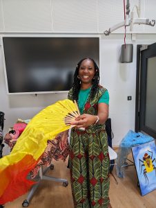 Wendy Shearer storytelling at Richard Cloudsley Secondary School