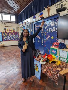 Wendy Shearer storytelling at Our Lady Of Lourdes Catholic Primary School