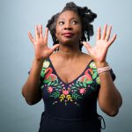 Wendy Shearer with hands up