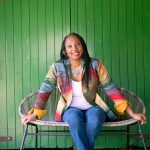 Wendy Shearer sitting outside