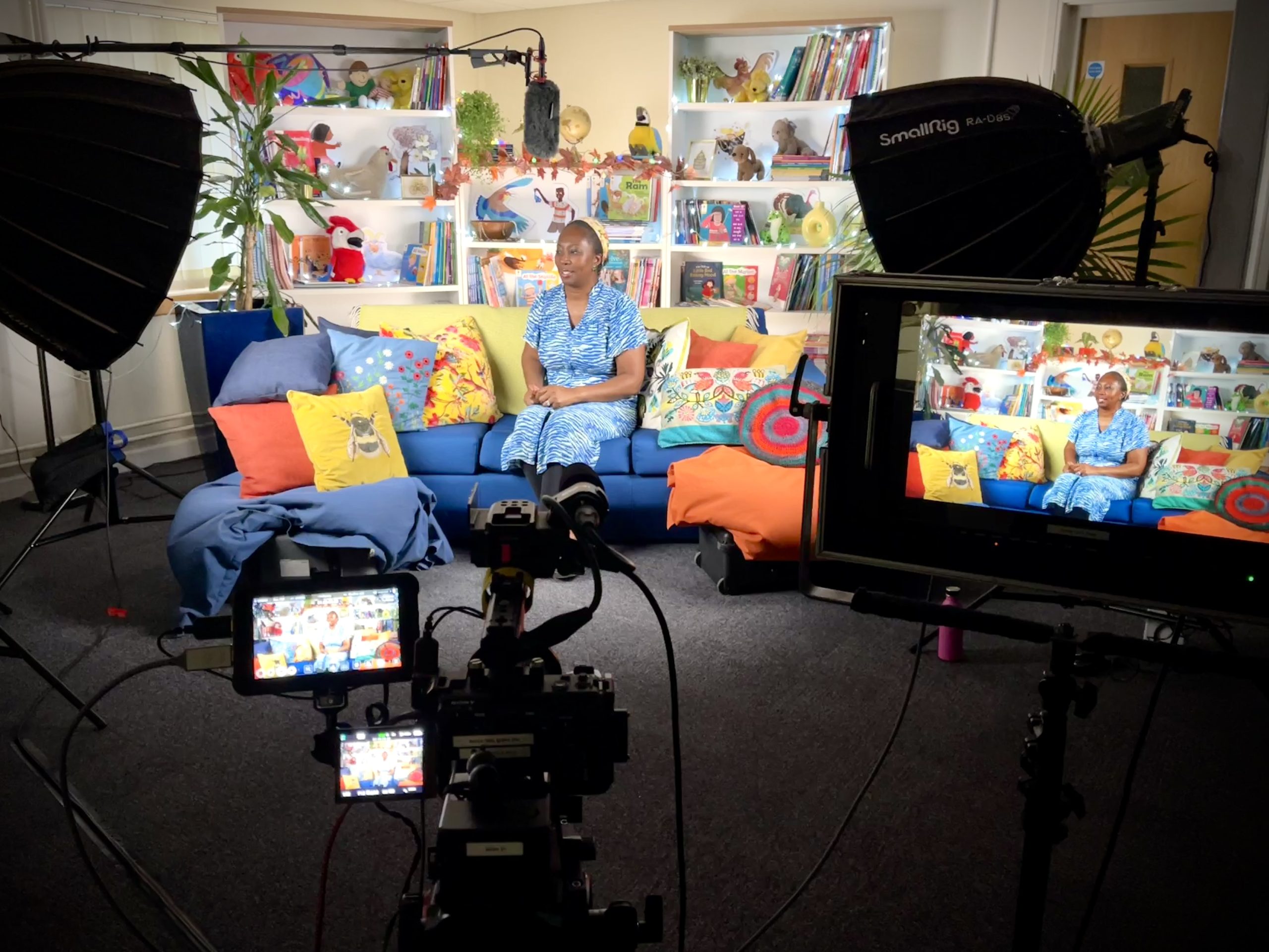 Wendy Shearer recording traditional tales at OUP