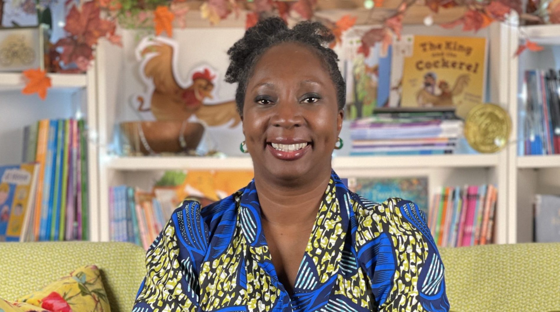 Wendy Shearer recording Traditional Tales in the studio