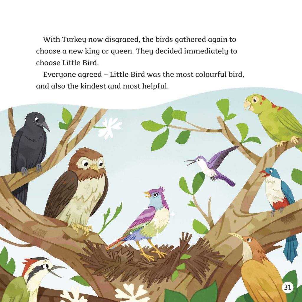 Illustration from the The Bird of A Thousand Colours by Wendy Shearer