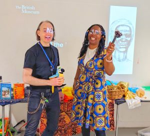 Wendy Shearer and Artist Ian Crighton delivering a talk at a CPD Conference - British Museum