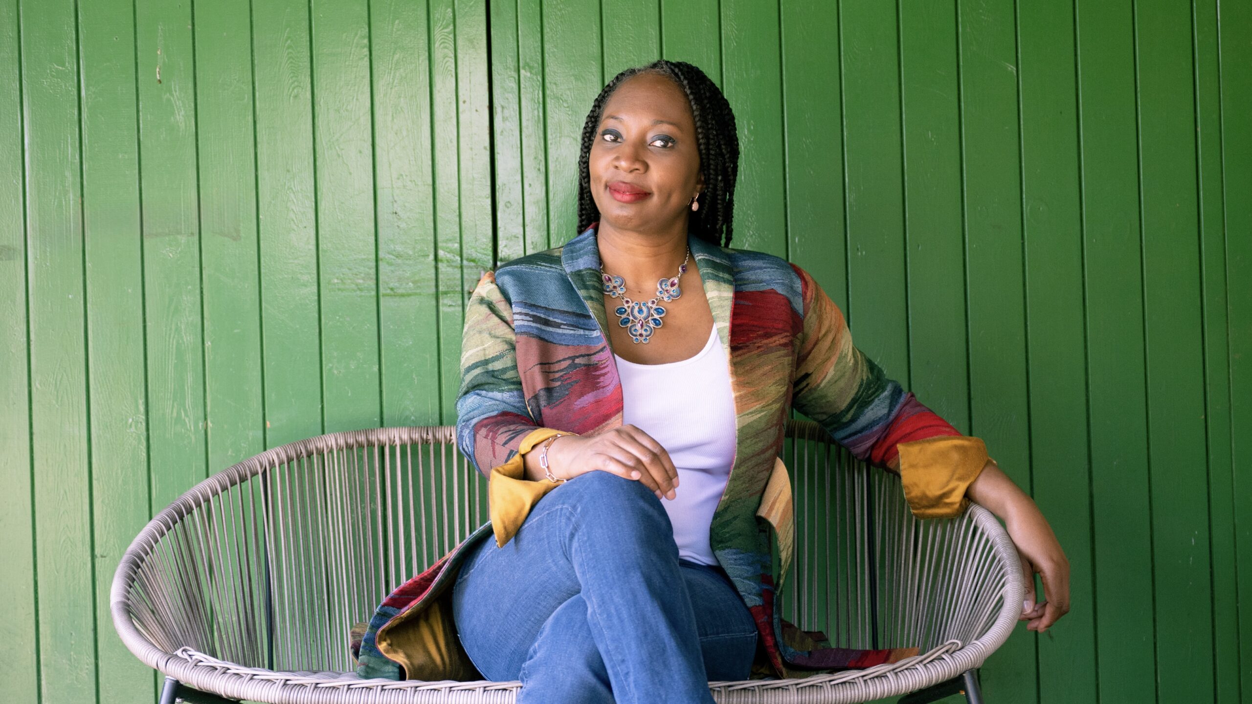 Wendy Shearer sitting in a chair